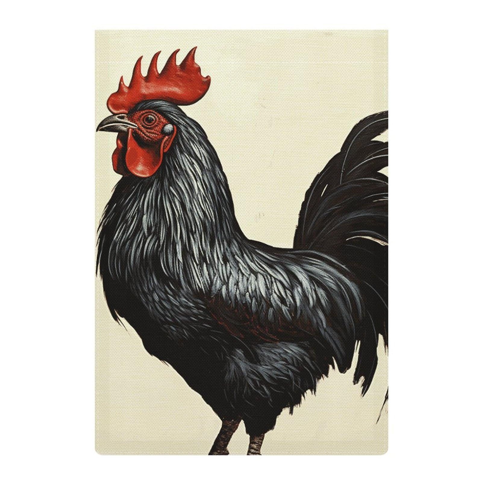 Amazon.com : NWTRK Black Rooster Garden Flag 12.6 X 18.5 Inch